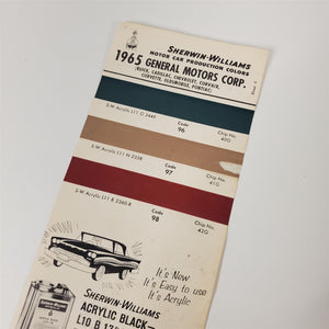 Vintage Original 1965 GM Standard Production Colors Buick Chevy Olds Pontiac