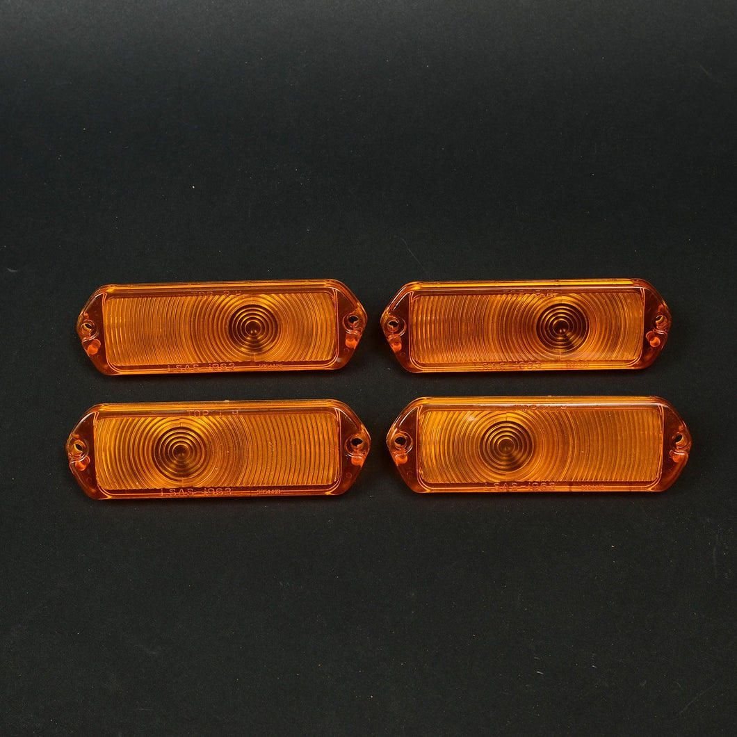 Fits 63 1963 Chevy Bel Air Impala LOT [4] Amber Turn Signal Parking Light Lenses