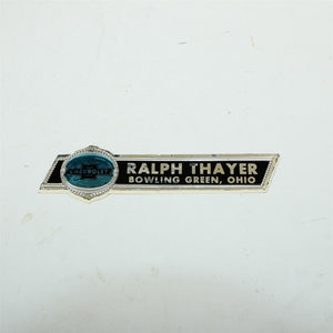 1930s Chevy Dealer Sticker Ralph Thayer Chevrolet Bowling Green Ohio NOS