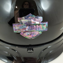 Load image into Gallery viewer, M Medium Harley Davidson Half Helmet Gloss Black w/Raised Mother of Pearl Flames