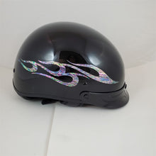 Load image into Gallery viewer, M Medium Harley Davidson Half Helmet Gloss Black w/Raised Mother of Pearl Flames