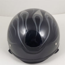 Load image into Gallery viewer, Harley Davidson Motorcycle Half Helmet DJ HD Black Silver Flames Size L