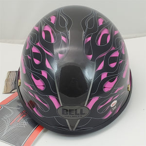 S Small Bell Motorcycle Half Helmet Drifter Diablo Pink/Rose Flames NIOB 2008937