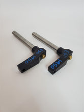 Load image into Gallery viewer, LOT of 2 Push Button Ball Lock Pins L-Handle 2-1/2&quot; Grip Length 3/8&quot; Shank PAIR