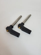 Load image into Gallery viewer, LOT of 2 Push Button Ball Lock Pins L-Handle 2-1/2&quot; Grip Length 3/8&quot; Shank PAIR