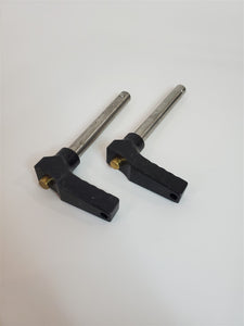 LOT of 2 Push Button Ball Lock Pins L-Handle 2-1/2" Grip Length 3/8" Shank PAIR