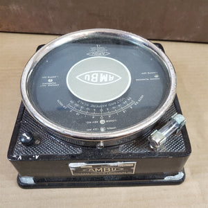 Antique 1916 Era AMBU "Trouble Shooter" Model E Ammeter Voltmeter w/ Leads, Case