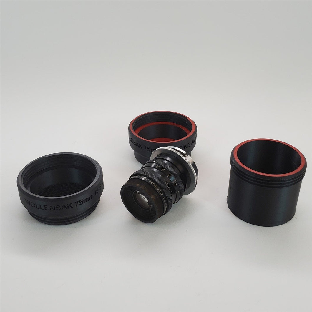 Wollensak Anastigmat 75mm f3.5 Cine Lens in Fastax Mount