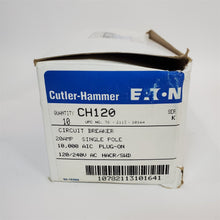 Load image into Gallery viewer, Cutler Hammer / Eaton CH120 20A Single Pole Circuit Breakers PACK of 10 Plug on