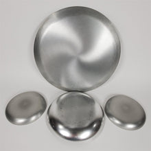 Load image into Gallery viewer, Vintage Kensington Aluminum Art Deco Set 12" Platter, 8" Bowl, Two 5-1/2" Bowls