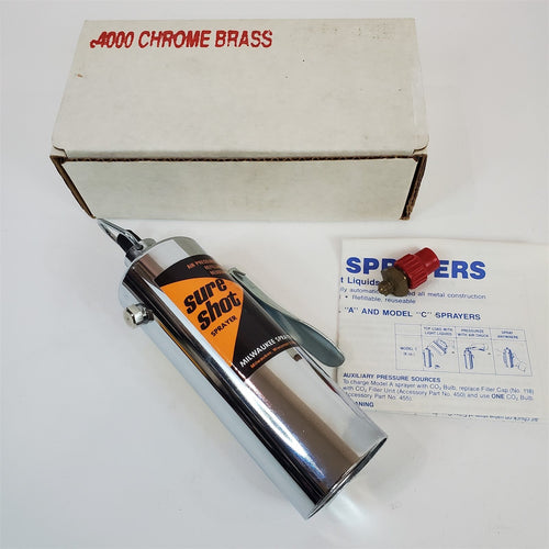 Vintage Sure Shot 6 oz Air Pressure Sprayer Model C Chrome Brass Milwaukee Tools