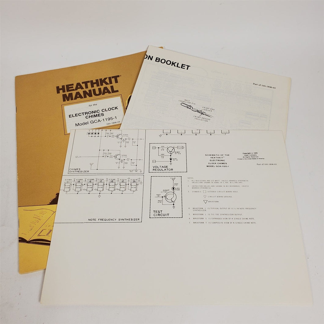 Original Heathkit Manual Electronic Clock Chimes GCA-1195-1 595-1896-03