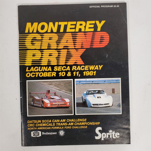 MONTEREY GRAND PRIX Official Program Laguna Seca Raceway 1981
