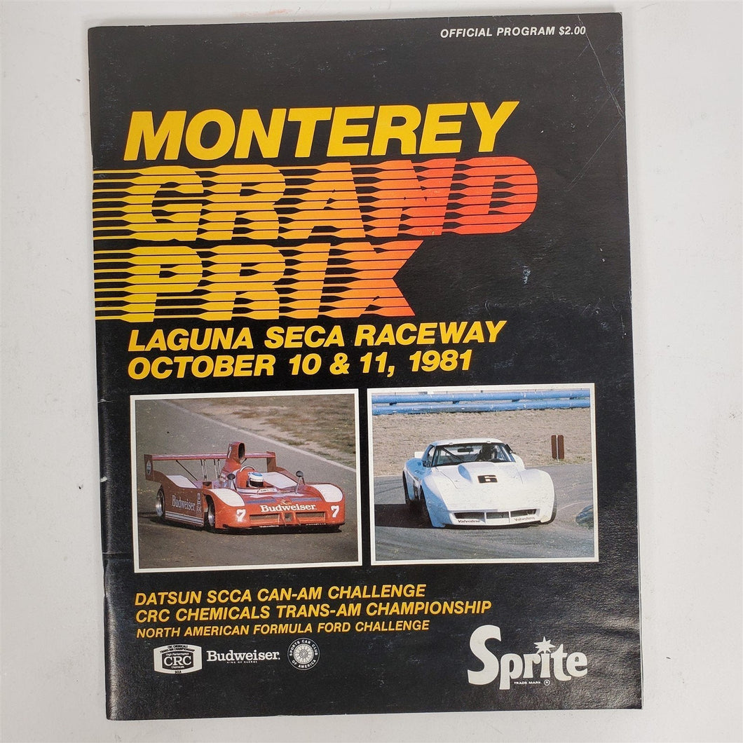 MONTEREY GRAND PRIX Official Program Laguna Seca Raceway 1981