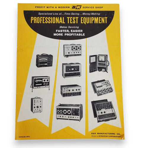 Vintage PROFESSIONAL TEST EQUIPMENT Catalog AP21 B&K Mfg.
