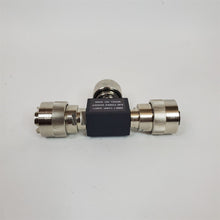 Load image into Gallery viewer, NOS Inmet 6006 Power Divider Tee Locking GR874 RF Connectors 7-9 GHz 50 Ohms