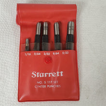 Load image into Gallery viewer, Starrett No. S117 Set Center Punches in Red Plastic Case