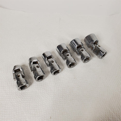 6 POWR KRAFT Universal Joint Swivel Sockets 3/4, 11/16, 5/8, 1/2, 7/16 and 3/8