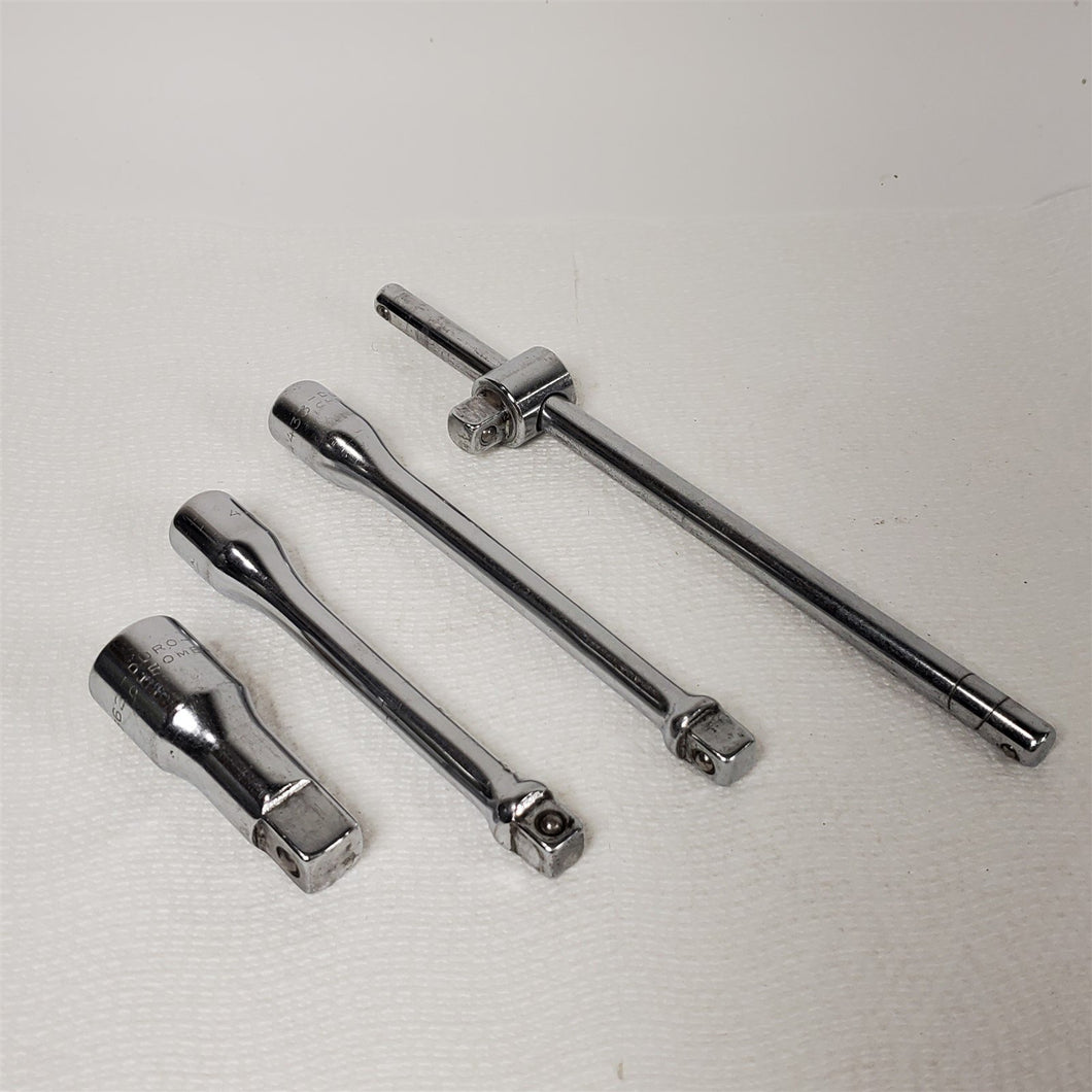4) Duro-Chrome Socket Extensions & Sliding T 662-1/2,4432-3/8,4433-3/8,4463-3/8
