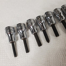 Load image into Gallery viewer, 9) Snap-On Hex &amp; Phillips Screwdriver Bit Socket Drivers 3/8,5/16,1/4,7/32,3/16