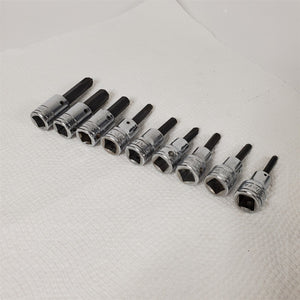 9) Snap-On Hex & Phillips Screwdriver Bit Socket Drivers 3/8,5/16,1/4,7/32,3/16