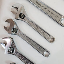 Load image into Gallery viewer, Lot of 7 Mixed Brand Adjustable Wrenches and Proto Armstrong...Small Pipe Wrench