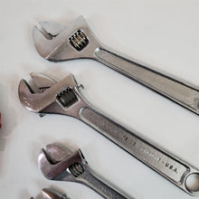 Load image into Gallery viewer, Lot of 7 Mixed Brand Adjustable Wrenches and Proto Armstrong...Small Pipe Wrench