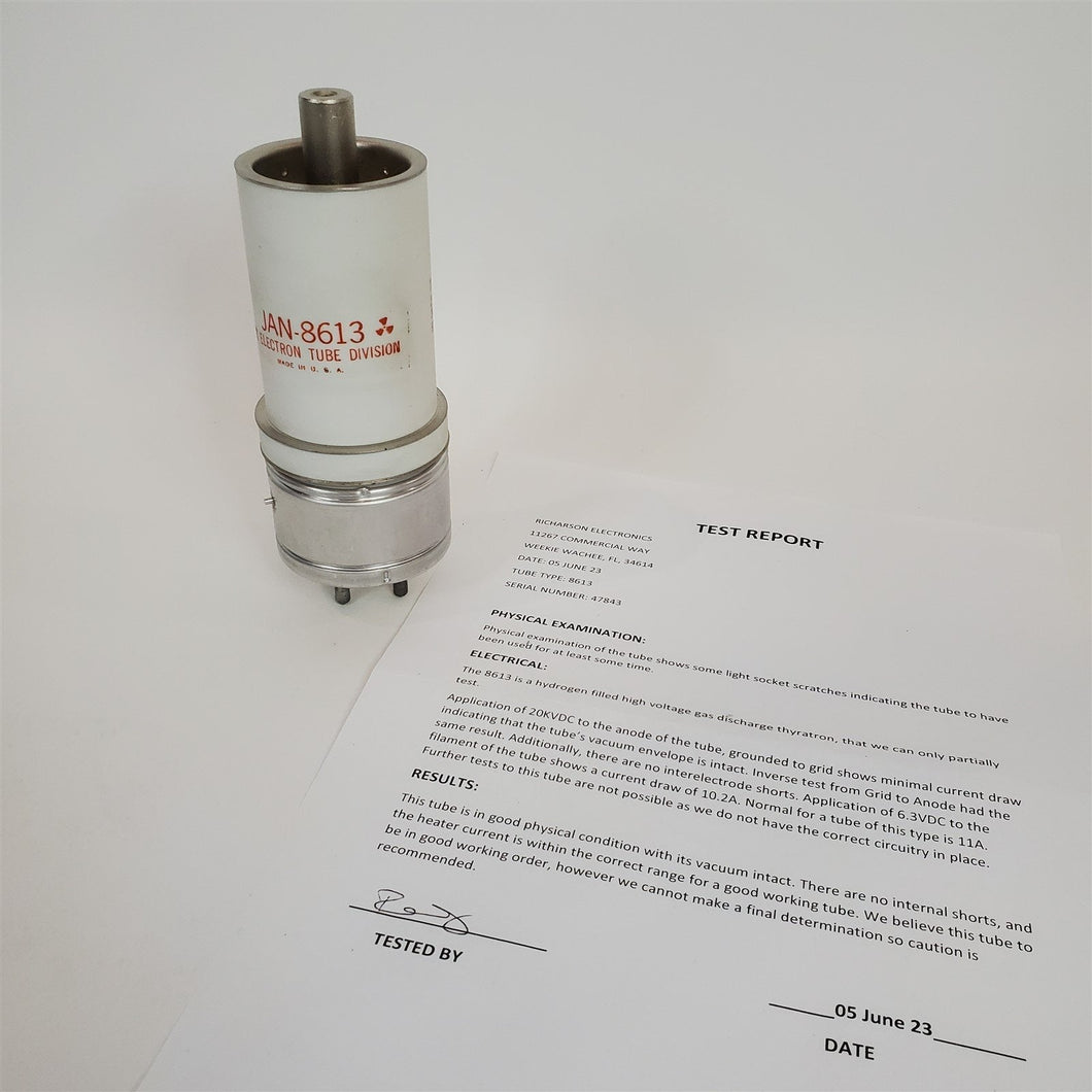 Eimac JAN-8613 High Voltage Gas Discharge Thyratron Electron Tube Recent Test