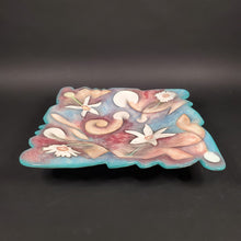 Load image into Gallery viewer, Signed Harris Cies Footed Scalloped Edge Platter Daisies &amp; Narcissus Art Pottery