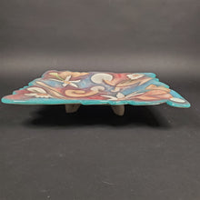 Load image into Gallery viewer, Signed Harris Cies Footed Scalloped Edge Platter Daisies &amp; Narcissus Art Pottery