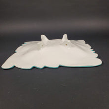 Load image into Gallery viewer, Signed Harris Cies Footed Scalloped Edge Platter Daisies &amp; Narcissus Art Pottery