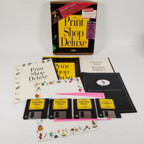 Print Shop Deluxe Windows Version by Broderbund & 100 Free Amazing Animals