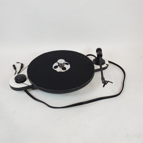 Pro-Ject Elemental White & Black Audiophile Turntable w/ Ortofon OM5E Cartridge