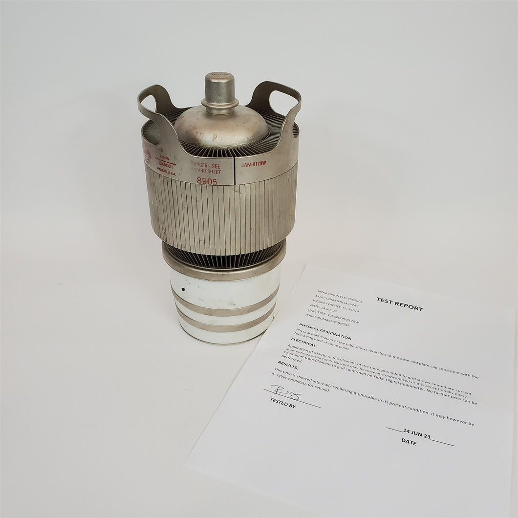 Eimac 4CX5000R/8170W Electron Tube As-Is, For Parts or Repair Dead Short