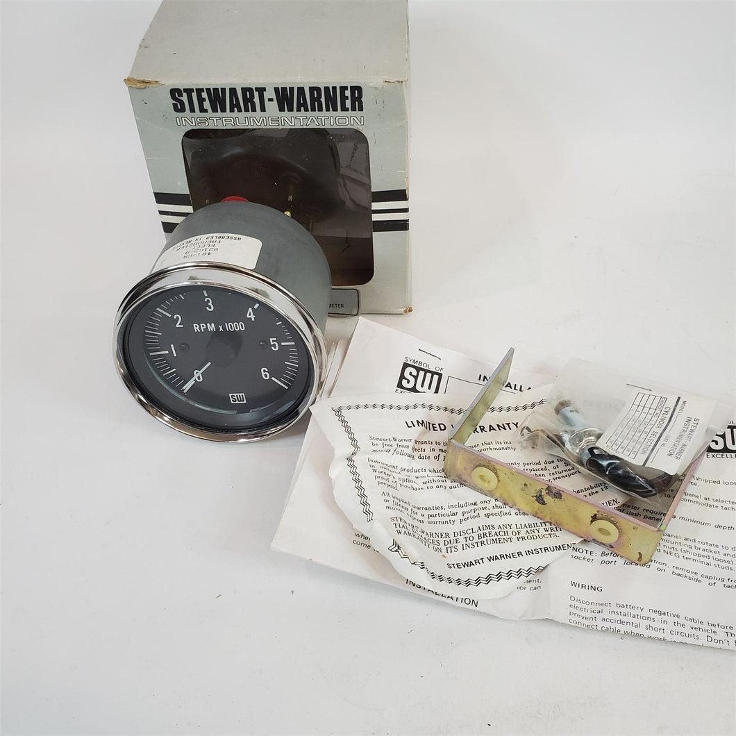 Vintage 0-6K RPM Electronic Tachometer Stewart-Warner 82162 Circa 1986