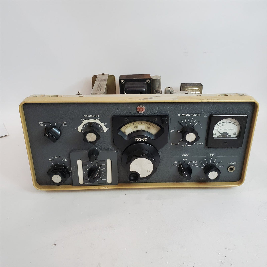 Collins 75S-3C Round Emblem Ham Radio Receiver No Filters No Crystals No Case
