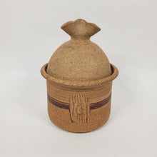 Load image into Gallery viewer, Brown Pottery Crock Pot / Seed Jar Glazed Inside Signed AFS