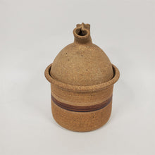 Load image into Gallery viewer, Brown Pottery Crock Pot / Seed Jar Glazed Inside Signed AFS