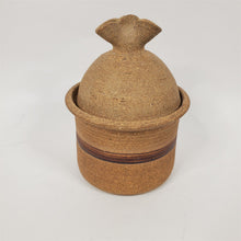 Load image into Gallery viewer, Brown Pottery Crock Pot / Seed Jar Glazed Inside Signed AFS