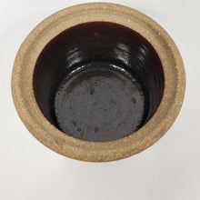 Load image into Gallery viewer, Brown Pottery Crock Pot / Seed Jar Glazed Inside Signed AFS