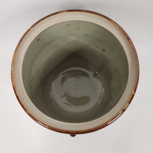 Load image into Gallery viewer, Handmade Brown Ceramic Pot Canister w/ Lid Glazed Inside and Out Asian Signature