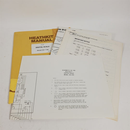 Heathkit Manual DIGITAL SCALE GD-1186 595-1948-13 w/ 6 Spare Bulbs