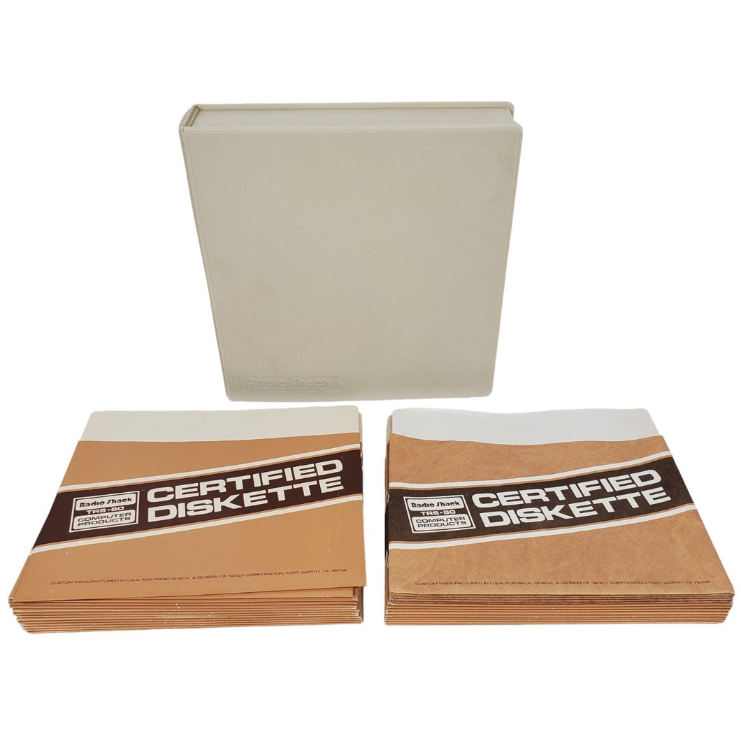 Vintage Original Radio Shack 8 Inch Diskette Case & 29 Sleeves Mostly Thick