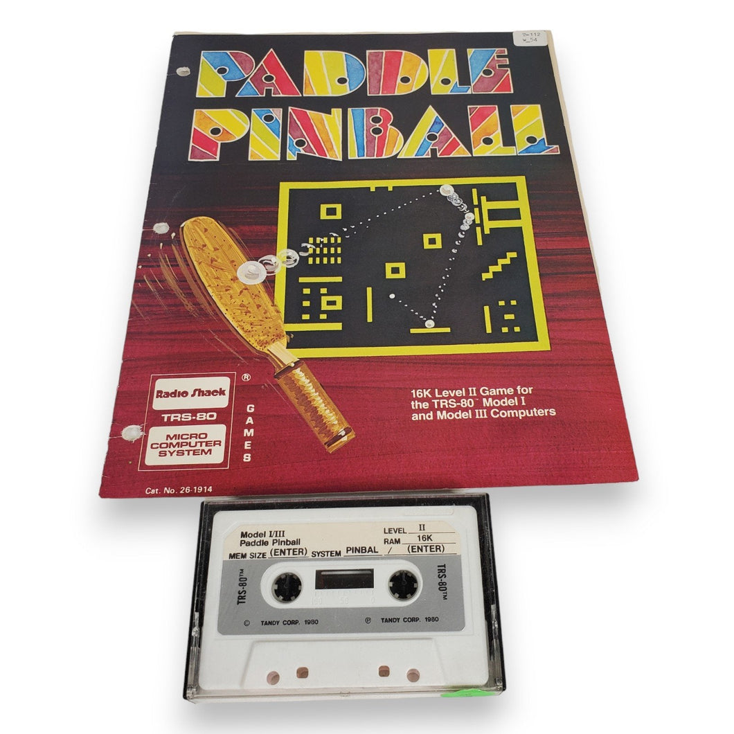 Vintage 1980 Original Paddle Pinball Game Cassette Level II 16K for TRS-80