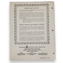 Load image into Gallery viewer, Vintage 1980 Original Paddle Pinball Game MANUAL ONLY Level II 16K for TRS-80