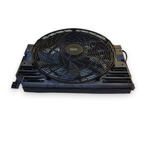 00-07 BMW X5 A/C Condenser Radiator Fan w/Housing Behr Hella 8EW 351 040-661 NOS