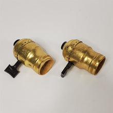 Load image into Gallery viewer, Lot of 2 Vintage Leviton Paddle Brass Light Lamp Sockets 250W Max 250V Max