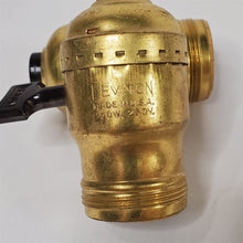 Load image into Gallery viewer, Lot of 2 Vintage Leviton Paddle Brass Light Lamp Sockets 250W Max 250V Max