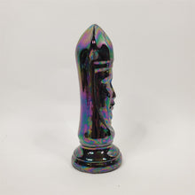 Load image into Gallery viewer, Vintage 6-3/4" BISHOP Chess Piece BLACK Gothic/MCM Glazed Duncan Ceramic