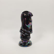 Load image into Gallery viewer, Vintage 6-1/2" KNIGHT Chess Piece BLACK Gothic/MCM Glazed Duncan Ceramic